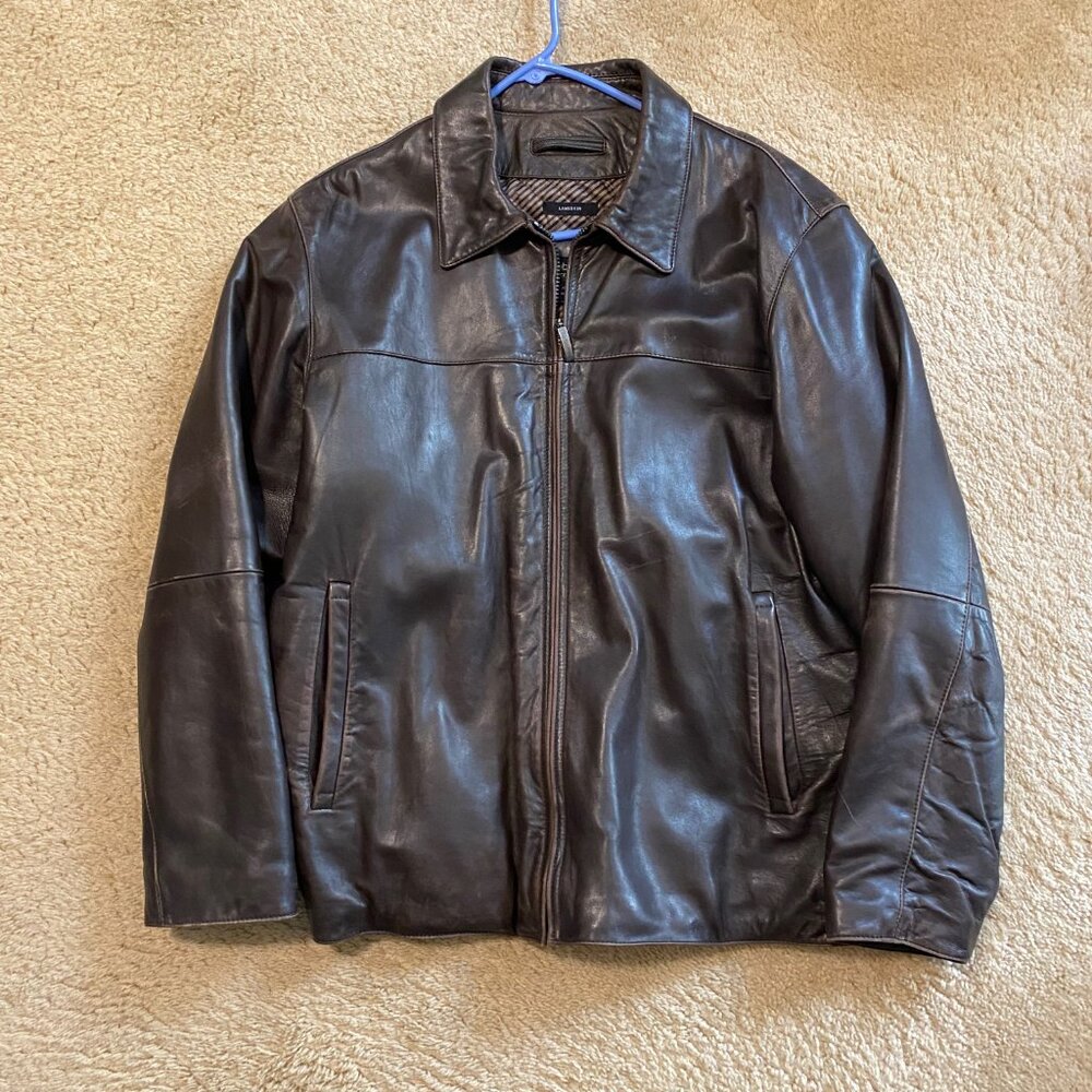 Claiborne Men's Lambskin Leather Coat, Excellent, Size Large